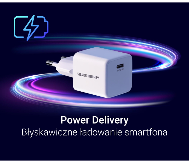 Silver Monkey Ładowarka GaN Core Uno 30W Biała - 1417242 - zdjęcie 3